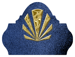 DARAY L 602 GD SH BL Gold Sunburst Shimmer Blue Background